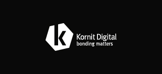 White Kornit Digital Logo on black background