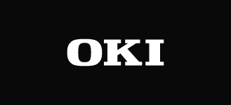 White OKI Logo on black background