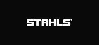 White Stahls Logo on black background