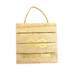 Wooden hanging plaque with personalised gold design made with Forever Multi-Trans Select Gold Paper