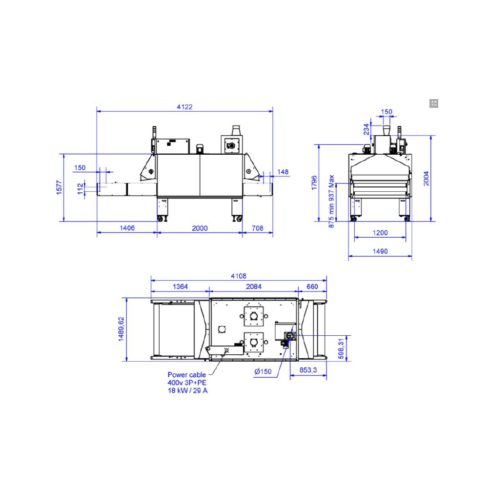 Chiossi e Cavazzuti Dual 1200 Textile Dryer Diagram