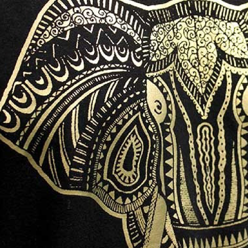 Elephant print printed with Forever Flex Soft (No Cut) Metallic Paper