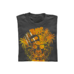 Skull summer design on grey t-shirt using Cubism Gold Forever Hot Stamping Foils