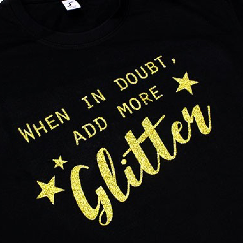 Gold glitter transfer using Sef Glitterflex Paper