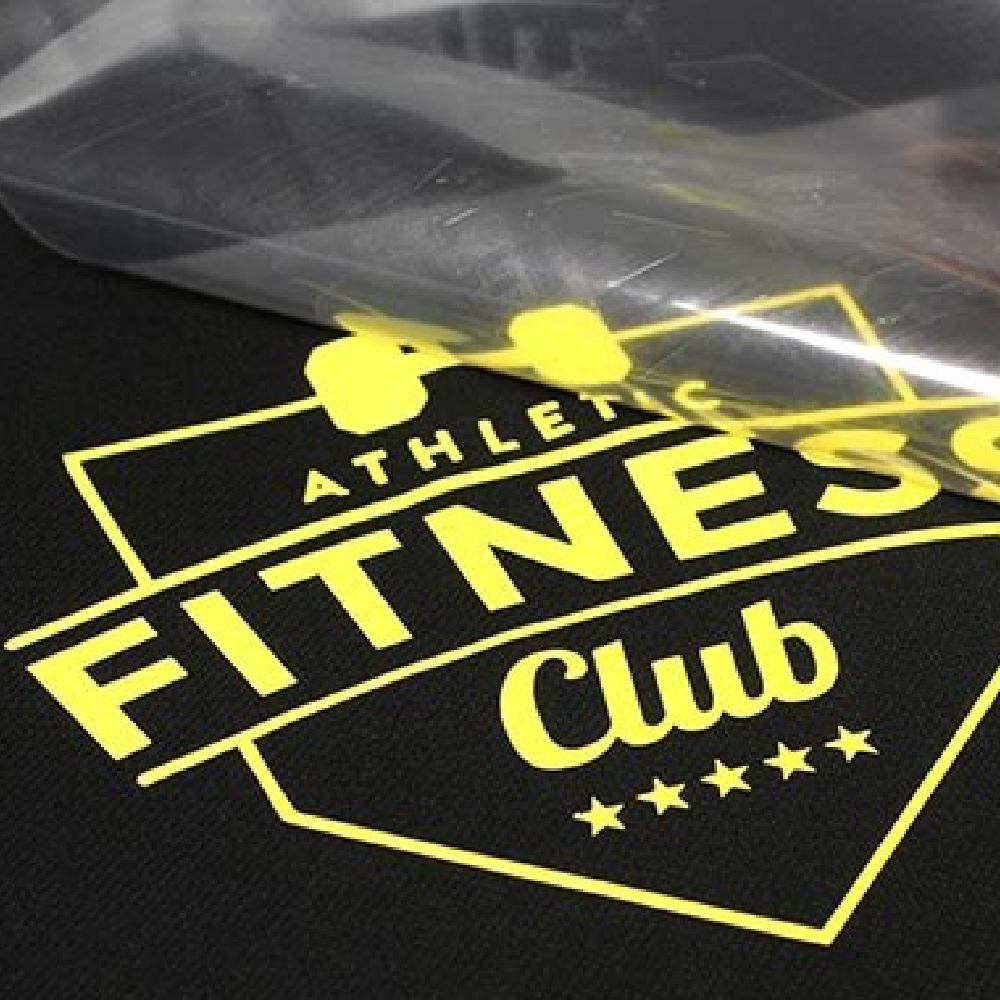 Fitness club logo being transferred using Maxxflex Subliblock II Vinyl