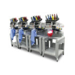 Melco EMT16X Four Head Embroidery Machine with garments