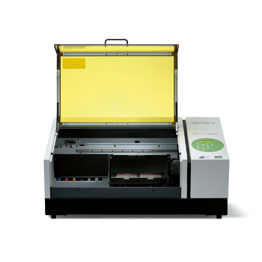 Roland LEF-12I Versa UV Flat Bed Printer with lid open