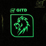 Lion Logo design on shirt under UV lamp made with Sef Flex Cut Sticky Glow In The Dark Vinyl