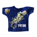 Blue shirt with motorbike design made with Sef Tatoo Classic Vinyl 75 cm