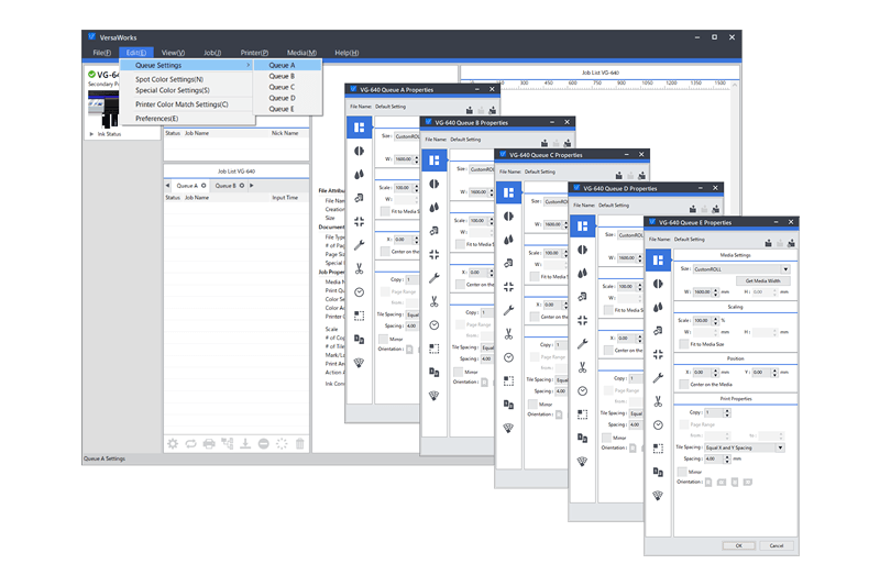 Roland Versa Works RIP Software Screenshot Digaram Print Queue