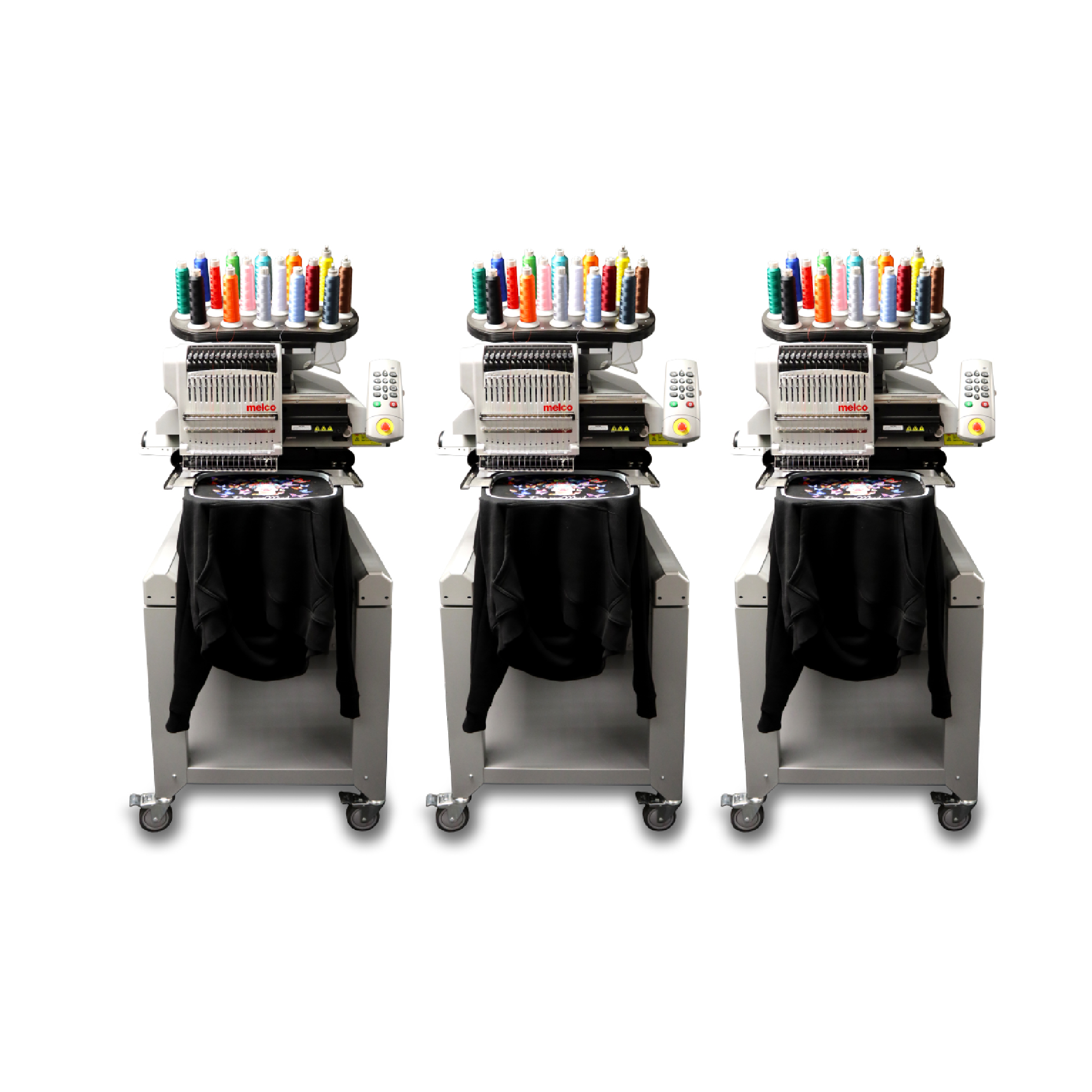 Melco EMT16X Three Head Embroidery Machine with Flex+ Amaya Sales UK