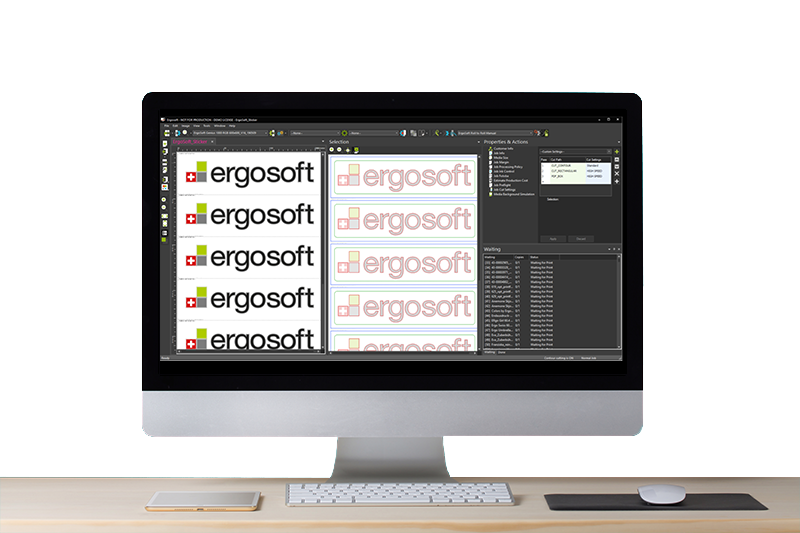 Ergosoft Roland DG Edition 3 Software running on a Imac