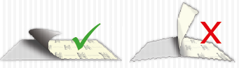 Forever Flex Soft No Cut Diagram Instructions showing right and wrong application