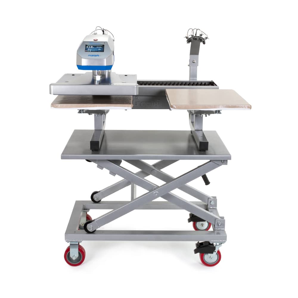 Heat Press Equipment Cart with Stahls Hotronix Fusion Heatpress