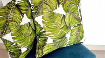 Palm Print Pillows for Kornikt Home Furnishing Applications