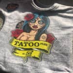 Mexican lady design on grey shirt made with Sef Tatoo Plus