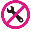 Pink and Black Spanner Maintenance Icon on transparent background