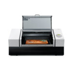Roland Versa UV LEF-300D Flat Bed Printer with lid open on white background