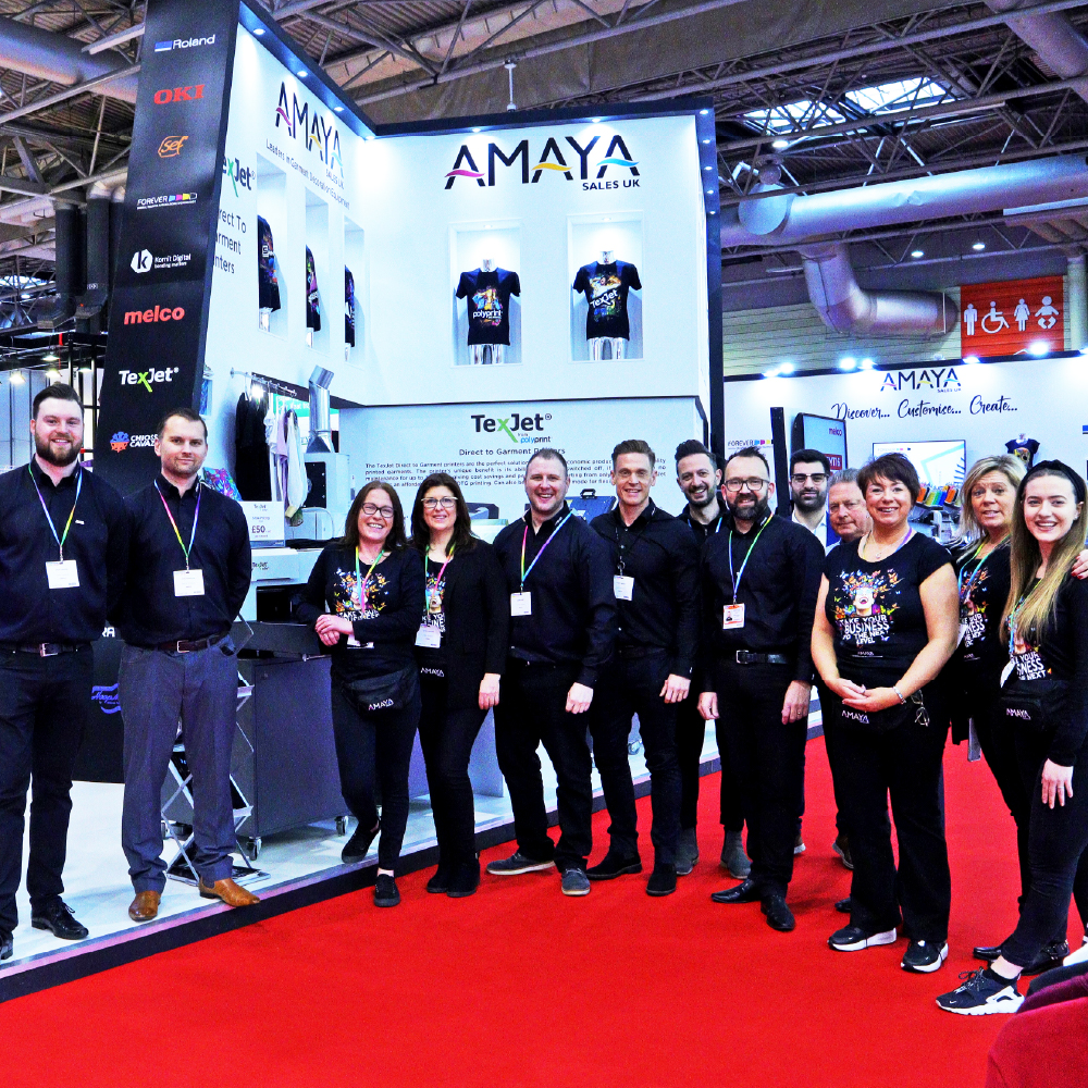 Amaya Sales UK Team Photo at Printwear and Promotion Live Show