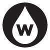 Black and white Ink drop Icon with transparent background