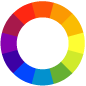 Rainbow circle replacing colours icon with transparent background