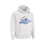 White Hoody with Snowboarding design printed with Forever Five Star Universal Paper on white background