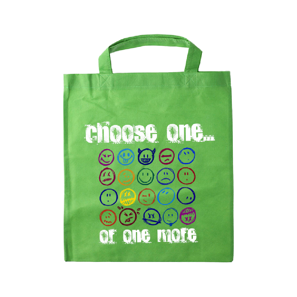 Green Tote bag with printed design using Forever Laser Dark No Cut B lite Paper