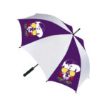 Purple and white umbrella with printed skull design using Forever Laser Dark No Cut B Lite Paper