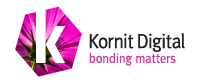 Kornit Digital Bonding Matters Logo in pink and black on transparent background