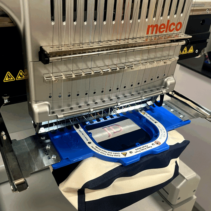 4.25 x 4.25" Mighty Hoop Positioned on Embroidery Machine