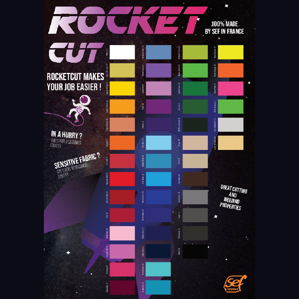 Rocket Cut Vinyl Colour Chart