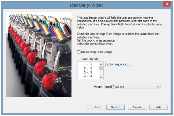 Melco Loading Design Wizard Screen