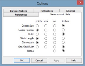 inches or centimeters screen for melco