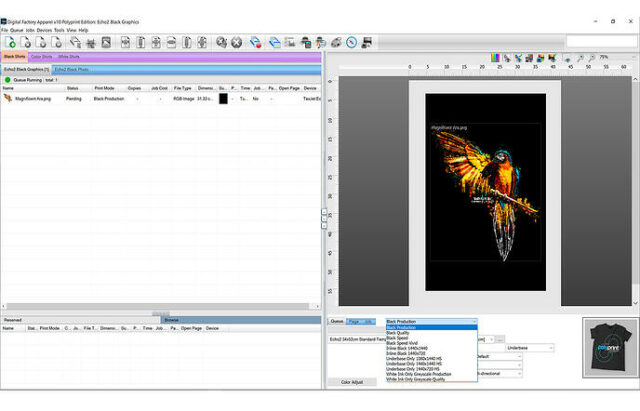 Available Print Modes on DFPE v10 - Amaya Sales UK