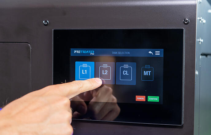 Pretreater Pro How to select a tank steps