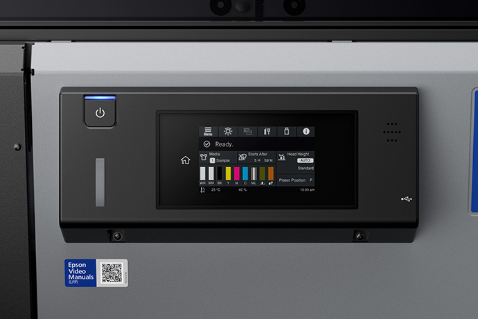 Epson SC-F3000 DTF printer control panel